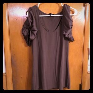 Express bow sleeve cold shoulder shirt